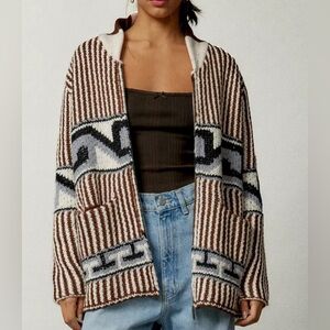 BDG Tate Printed Zip-Up Cardigan NWOT
